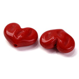 LiQunSweet 20 pcs Cute Red Heart Shaped Acrylic Beads Love Peach Heart Loose Spacer Beads for Bracelet Earring Necklace DIY Craf