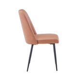 Jofran Maddox Mid-Century Modern Faux Leather Upholstered Dining Chair Set Of 2, Light Brown