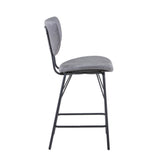 Jofran Owen Contemporary Modern Faux Leather Split-Back Upholstered Counter Height Barstool Set Of 2, 18 W X 22 D X 38 H,