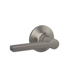 Lock Scout Straight Lever with Round Trim Hall and Closet Door Handle, Satin Nickel Finish