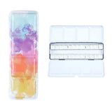 Aliotech Travel Artist Empty Watercolor Tins Box Palette Paint Case, Medium Colorful Tin with 24Pcs Half Pans (Colorful)