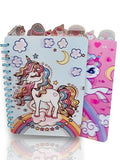 Shree Technesh Lenticular 3D Unicorn Cover Diary | Spiral Bound Unicorn Notebook Diary For Girls With Bookmarks