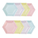 Talking Tables Pack of 8 (10) Large Hexagon Shaped Pastel Paper Plates | Disposable Party Tableware for Kids Birthday Valentine'