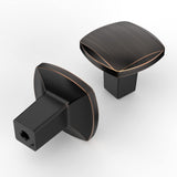 Asidrama 10 Pack Oil Rubbed Bronze Kitchen Cabinet Square Dresser Drawer Cabinet Hardware Zinc Knobs for Dresser Drawers