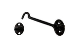 QCAA Heavier Duty Brass Door Hook Latch & Eye, 4, Matte Black, Made in Taiwan, 1 Pack