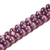 Purple Cat Eye Beads Round 4mm Semi Precious Gemstone Loose Beads for Jewelry Making (95-100pcs/strand)