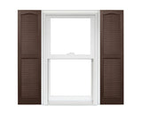 Homeside Open Louver Vinyl Shutters (1 Pair) - 12 x 55-035 Brown