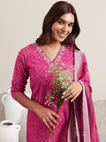 Libas Women'S Cotton Blend Kurta Set (400386_Pink Pink Xl