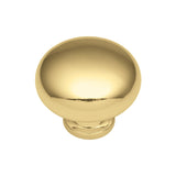 Hickory Hardware Williamsburg Collection Knob 1-1/4 Inch Diameter Polished Brass Finish