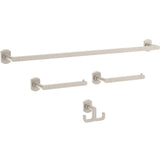 Franklin Brass Granville 4-Piece Bathroom Set Satin Nickel 18 in. Towel Bar w/ 6 Extender, Toilet Paper Holder, Hand Towel Holde