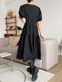 Leriya Fashion Poly Cotton Knee-Length Western Dress For Women (Lf-W.Dress-Wd1257_Black,BlackApparel,M
