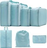 7Pcs Pouche Set Travel Organizer Packing Cubes Lightweight Travel Luggage Organizers With Laundry Bag Or Toiletry Bag Laundry Or