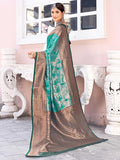 Greciilooks Womens Jacquard Cotton Silk Saree (Gl-S2365-Green)