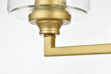 Living District Mayson 2-Light Iron & Glass Bath Sconce In Black/Clear