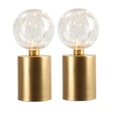 JHY DESIGN Set of 2 Gold Table Lamp Battery Powered 8''Tall Cordless Lamp Light Battery Operated Great for Living Room Bedroom W