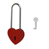 Gradleen Single Heart Lock with Key 3.5 Inches,50mm Love Padlock Matte Finish Red Metal Love Lock for Lovelock Bridge,Card Box,J