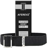 Aferevz Tucker Shirt Stays Belt, Elastic, NonSlip Texture, Aluminium Hook, Free Size, 1.1 Inch Width, Black, For Formal And Sch