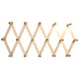 AMAPON Accordion Style Expandable Wall Wooden Coat Rack 16 Hooks (Pegs) Hang Hats Jackets Coffee Mug Purses Necklaces Towels Cap