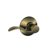 SCHLAGE Lock Company Acc 609 SCHLAGE Accent F10 Flat Wave Reversible Door Lever Lock, Solid, Antique, Brass F10 ACC 609