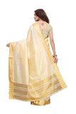 Indira Designer With Blouse Piece Saree (Kerala Cotton_White_Free Size),Beige,,B07KYQ24SM