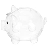 Toyvian Clear Piggy Bank Glass Animal Pig Money Bank Coin Box Money Saving Jar Cash Bills Glass Jar Change Box for Kids Adults