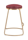 Bree Counter Stool (Set Of 2) Burgundy & Gold
