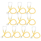 MedSource Single Head Stethoscope, 22 inch Tubing, Aluminum Chestpiece, Yellow 10 Pack