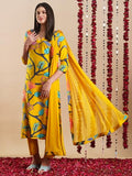 Gosriki Women'S Rayon Blend Straight Printed Kurta With Pant & Dupatta (Twig Yellow-Vks01-Gs_Xxl_Yellow_Xx-Large),Yellow,2,B0DC6KYGGJ