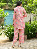 Greciilooks Rayon Standard Length Stylish Kurta Ethnic For 3/4 Sleeve Women Co-Ord Set (Gl-W1936&Tr958_Light Pink_3Xl)