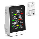 Air Quality Monitor Indoor, 5 in 1 Portable Real-Time Smart Air Quality Tester with CO2 Monitor, HCHO, TVOC, Temperature, Humidi