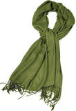 Kosweem 3D Plain Fashionable Winter Wear Thin Scarf/Stole/Shawl For Baby Girls Womens(Mehandi Green)