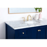 Elegant Decor Metropolis 48 Solid Wood And Metal Single Bathroom Vanity In Blue