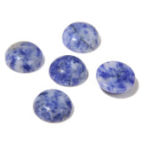 20pcs 8mm Natural Stone No Hole Blue Sodalite Semicircle Smooth Cabochons Beads Healing Chakra Crystal Stone Bead for Jewelry Ma