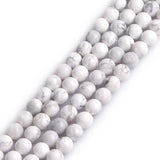 GEM-Inside Howlite Gemstone Loose Beads 6MM White Round Crystal Energy Stone Power for Jewelry Making 15