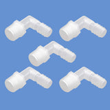 Quickun Hose Barb Fitting Elbow, 3/8 Hose Barb x 1/2 Male NPT Barbed Adapter for Fuel/AIR/Water/Oil/Gas/WOG(Pack of 5)