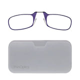 ThinOptics Universal Pod Rectangular Reading Glasses, Purple Frames/White Case, 2.5 x