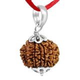 Arihant Gems & Jewels Certified 10 Mukhi Nepali Rudraksha Pendant, Original Ten Face Rudraksha Bead In 925 Sterling Silver Locke