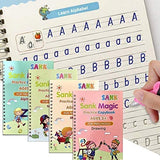 Nuwishtek English Practice Copy Books for PreSchool Kids, Reusable Drawing, Alphabet, Numbers and Math Exercise, Multicolour, S