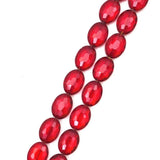 150pcs Czech 16mm Large Faceted Flat Oval Crystal Glass Beads Spacer Bulk Siam Red