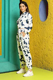 Dhruvi Trendz Womens Lycra Pajama Set Regular Fit Pajama Set (Dt-D-W1569&Tr751_White& Dark Grey_L)