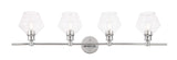 Living District Gene 4-Light Metal Wall Sconce In Chrome And Clear Glass