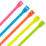 Fluorescent Cable Ties, Nylon, 8in., 100Pk.