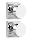Dummy Door Knob, Single Side No-Turning Door Handles, 2 Pack, Polished Chrome Finish, Inactive Half Dummy Door Knob Set