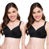 Trylo Namrata Bra Combo-38-Black-C-Cup - Pack Of-2,BLACK,38,B0F1MXLCLX
