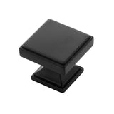 Belwith-Keeler B077460-MB Brownstone Collection Knob 1-3/8 Inch Square Matte Black Finish