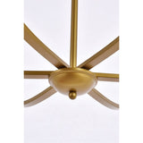 Living District Trey 6-Light Mid-Century Metal Pendant In Brass Finish