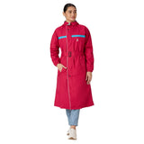 Aashi WomenS Reversible Raincoat | Waterproof Hooded Rainwear | Dual Closure, Belt & Multiple Pockets (In, Alpha, Xl, Regular,
