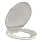 19 Elongated Toilet Seat Slow Close, Biscuit Color Polypropylene Toilet Seat Cover with Never Loosen Durable Lid, Quiet and Easy
