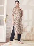 Pinkmint Kurta Set For Women Cotton Printed Straight Kurta With Pant (Pack Of 1) Multicolor19 2Xl