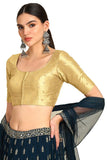 Soch Womens Gold Zari Embroidered Art Silk Padded Blouse With Sequins Gold 36